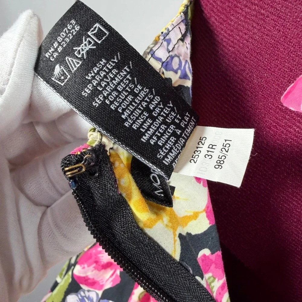 Moda International Floral Halter Dress Cotton Tiered Peplum Retro Y2K Vtg Size 6 - Picture 6 of 16